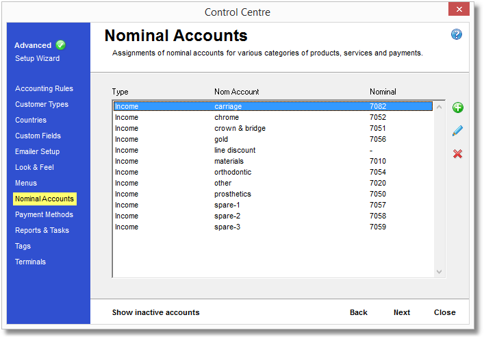 Account nominal Nominal Account
