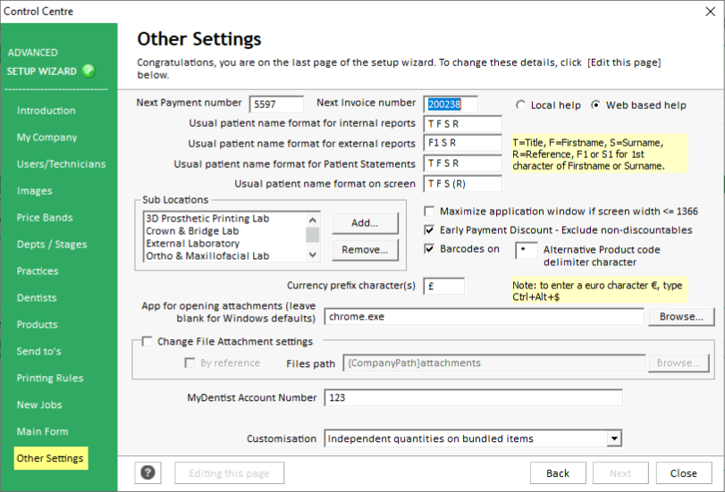 Control Centre-End Page