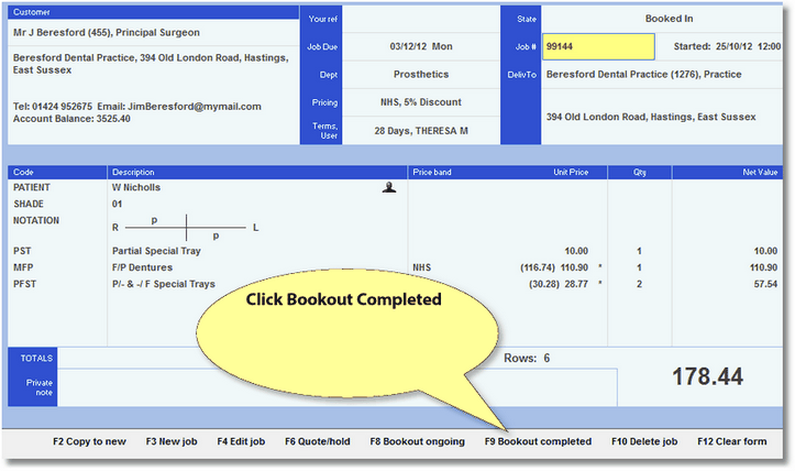 Book Out Job Completed